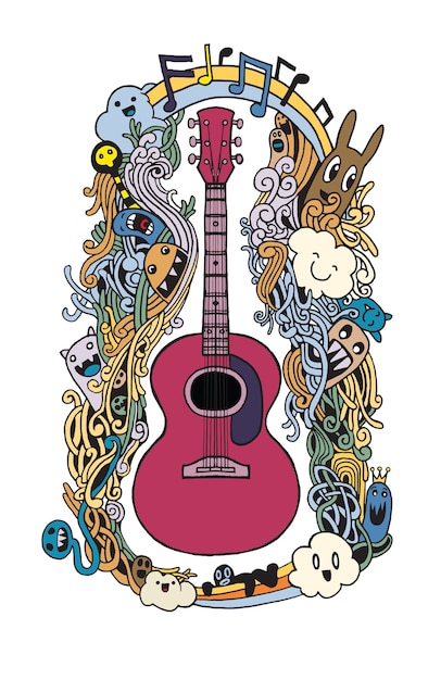 20+ Latest Guitar Drawing Design | Inter Venus