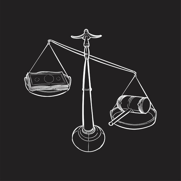 Hand drawing illustration of justice concept Free Vector