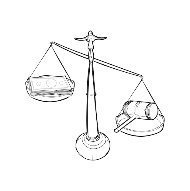 Hand drawing illustration of justice concept | Free Vector