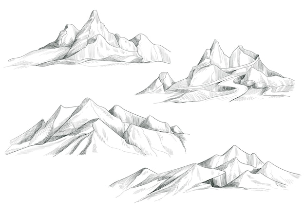 Mountain Scenery Drawing Outline - jhayrshow