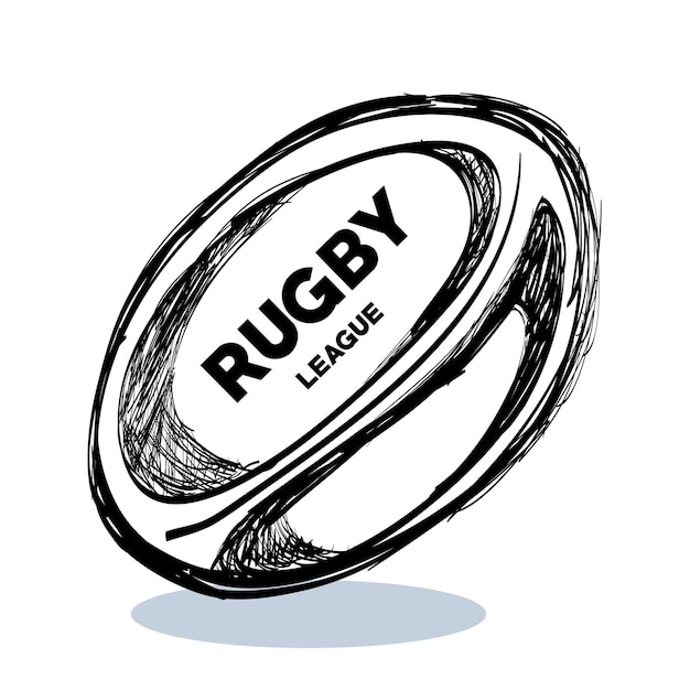 Hand drawing rugby ball design Vector Premium Download