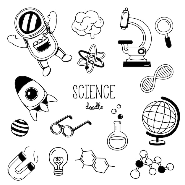 Premium Vector Hand drawing styles science. science doodle.