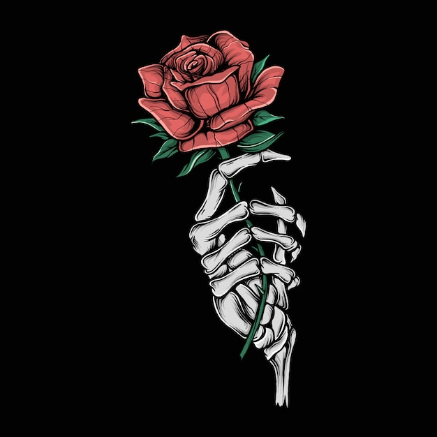 Featured image of post Skeleton Hand Holding Flowers Drawing Hand drawn skeleton hand in okay gesture flash vector