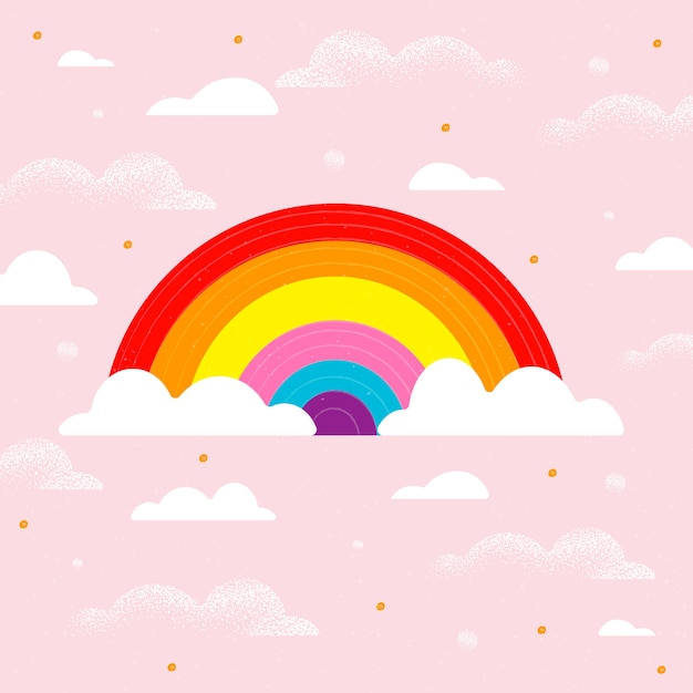 Download Free Vector | Hand drawn abstract bright rainbow