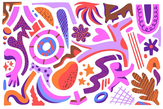 Free Vector Hand Drawn Abstract Organic Shapes Background