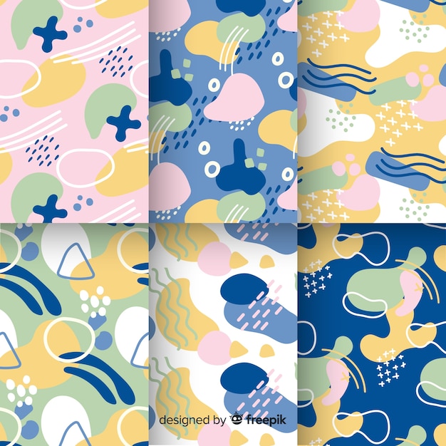Hand drawn abstract pattern collection Free Vector