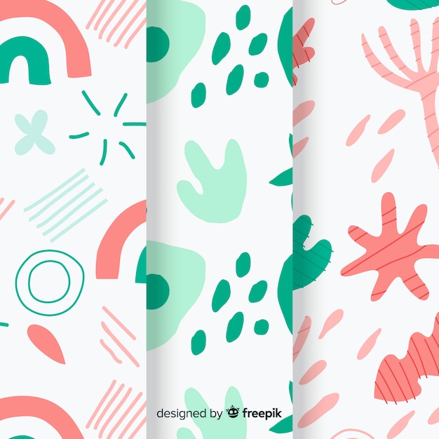 Hand drawn abstract pattern collection Free Vector