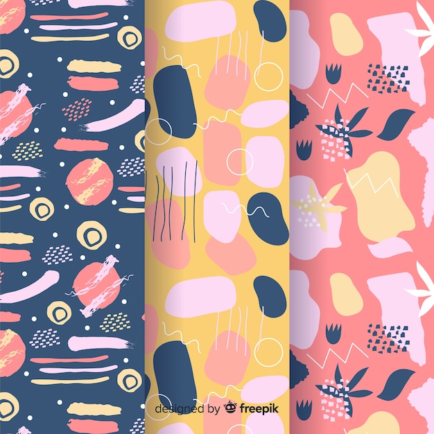 Hand drawn abstract pattern collection Free Vector