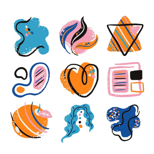 Free Vector Hand Drawn Abstract Shape Collection