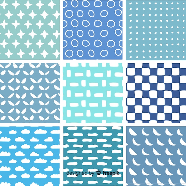Hand drawn abstract shape pattern collection Free Vector