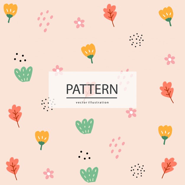 Hand drawn abstract tropical pattern Premium Vector