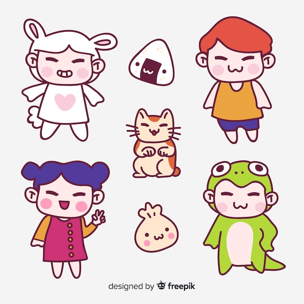 Free Vector | Hand drawn adorable people collection