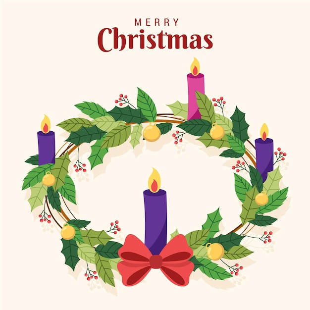 Free Vector Hand Drawn Advent Wreath