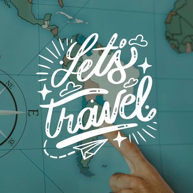 Premium Vector | Hand drawn adventure lettering with photo