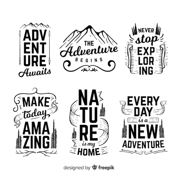 Download Free Download Free Hand Drawn Adventure Logo Collection Vector Freepik Use our free logo maker to create a logo and build your brand. Put your logo on business cards, promotional products, or your website for brand visibility.