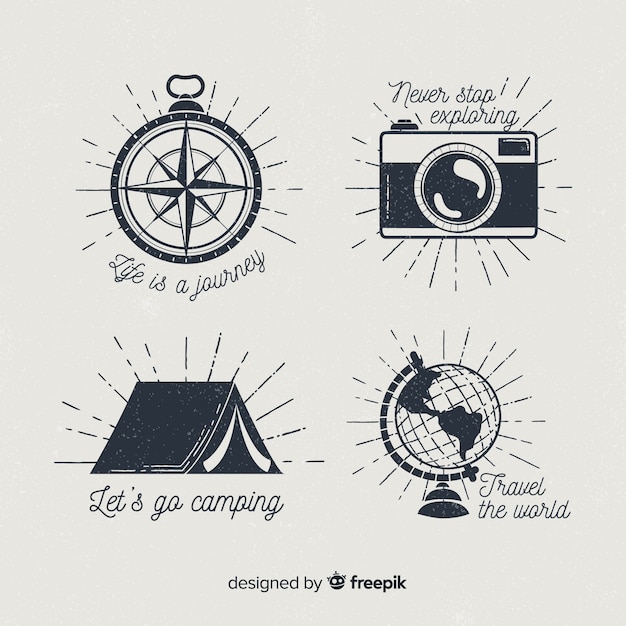 Download Free Download This Free Vector Hand Drawn Adventure Logos Collection Use our free logo maker to create a logo and build your brand. Put your logo on business cards, promotional products, or your website for brand visibility.