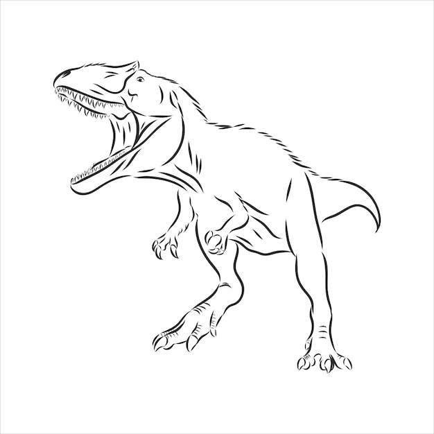 Premium Vector | Hand drawn angry dinosaur vector illustration. sketch