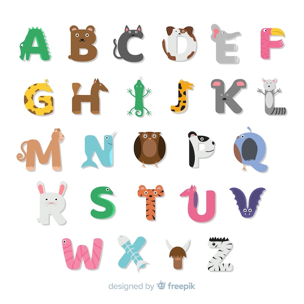 Download Hand drawn animal alphabet Vector | Free Download