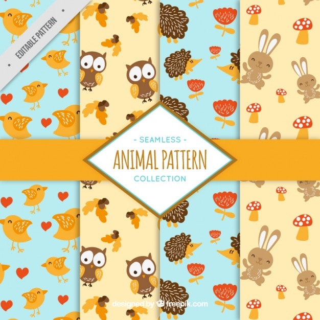 Free Vector | Hand drawn animal patterns