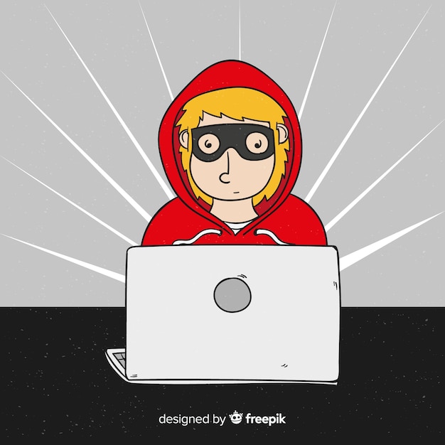 Free Vector | Hand drawn anonymous hacker concept