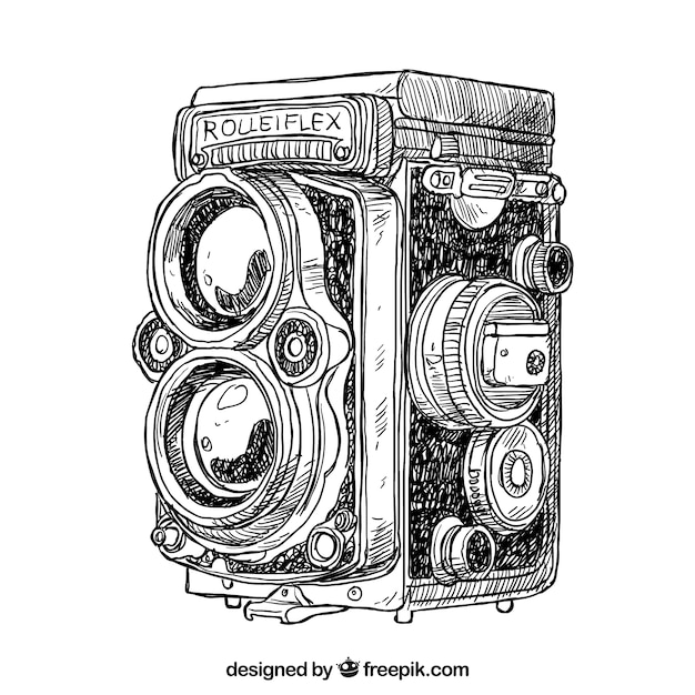 Free Vector Hand drawn antique camera