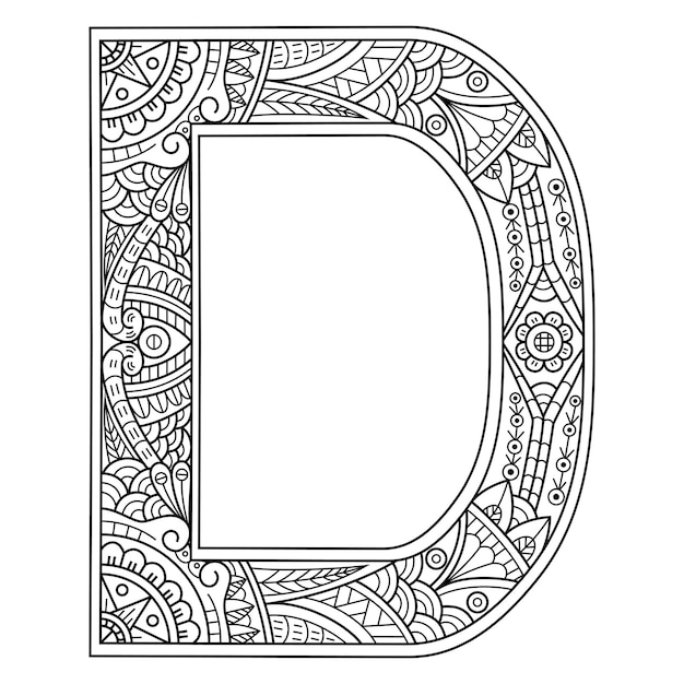 Premium Vector Hand Drawn Of Aphabet Letter D In Zentangle Style