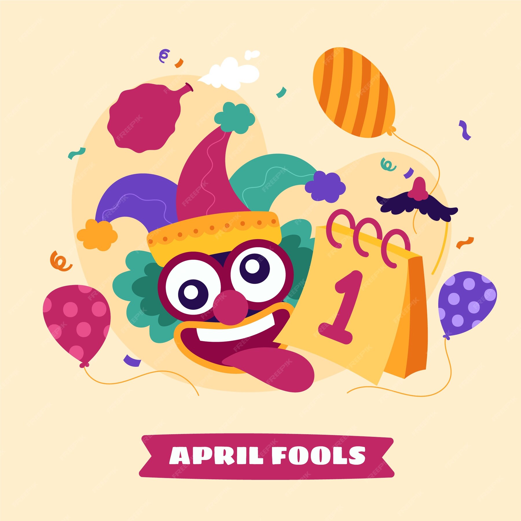 Free Vector Hand Drawn April Fools Day Illustration