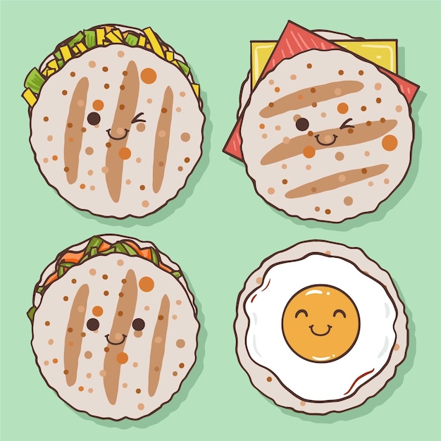 Free Vector Hand drawn arepas collection