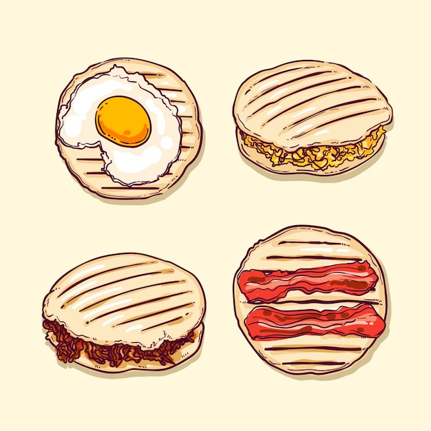 Free Vector Hand drawn arepas collection