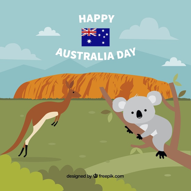 Hand drawn australia day background Vector | Free Download