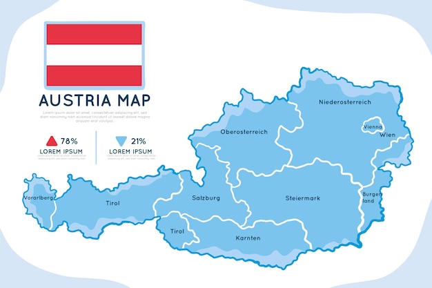 Free Vector | Hand-drawn austria map infographic