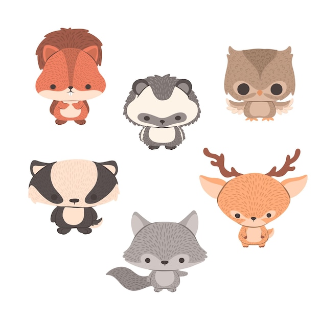 Premium Vector | Hand drawn autumn animals collection