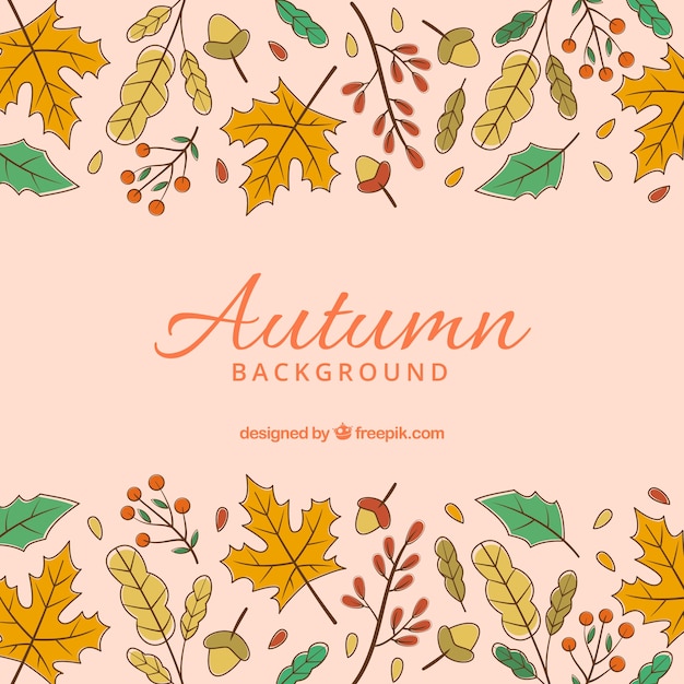 Free Vector | Hand drawn autumn background with colorful style