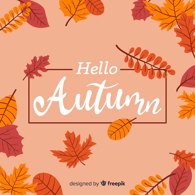 Free Vector | Hand drawn autumn lettering background