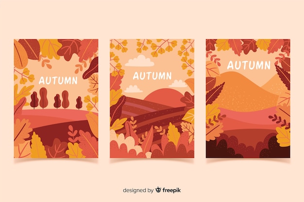 Free Vector Hand Drawn Autumn Poster Collection