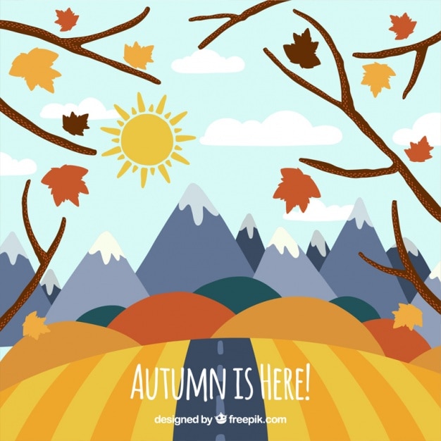 Free Vector | Hand-drawn autumnal landscape