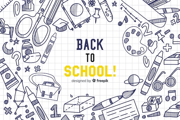 Free Vector | Hand drawn back to school background