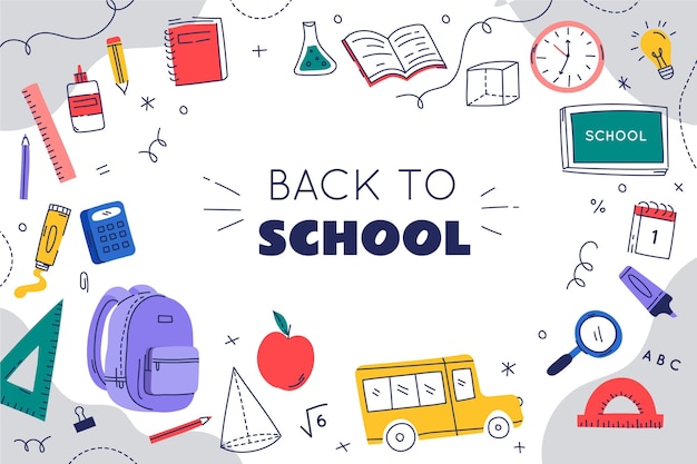 Free Vector Hand Drawn Back To School Background