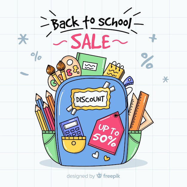 Free Vector Hand Drawn Back To School Sales Background