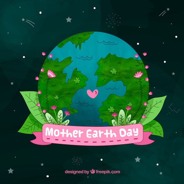 Hand drawn background for the earth day