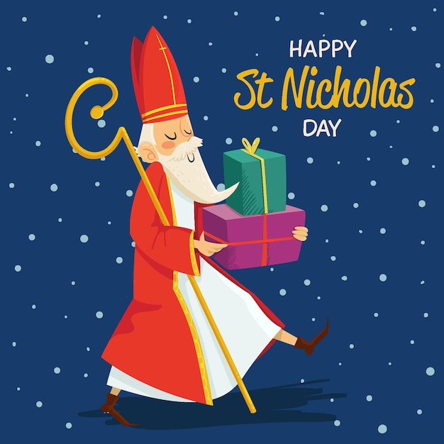 Premium Vector | Hand drawn background saint nicholas day