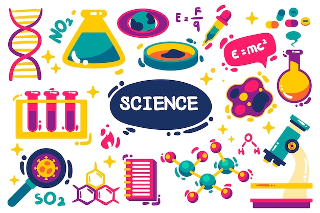 Premium Vector | Hand drawn background of science with elements