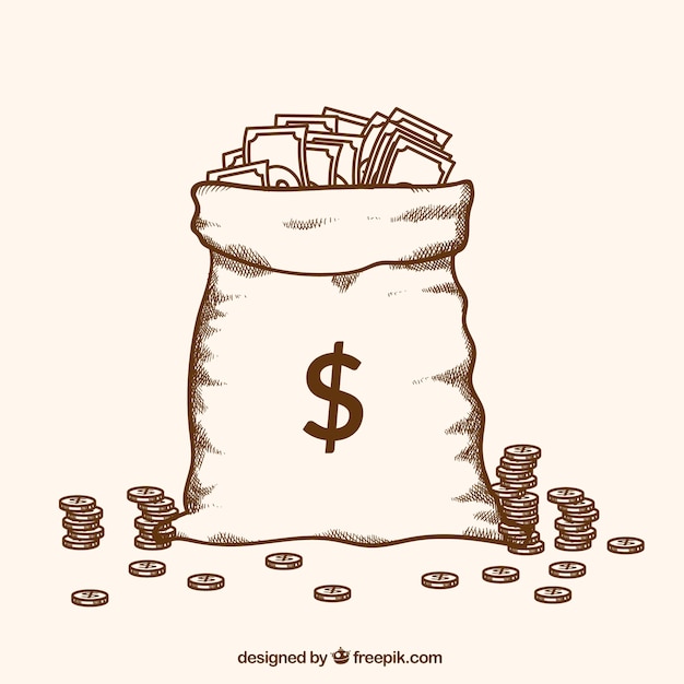 Free Vector | Hand drawn bag full of money