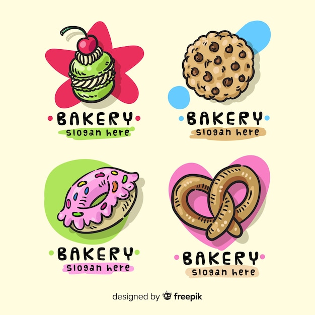 Download Free Hand Drawn Bakery Logo Template Free Vector Use our free logo maker to create a logo and build your brand. Put your logo on business cards, promotional products, or your website for brand visibility.