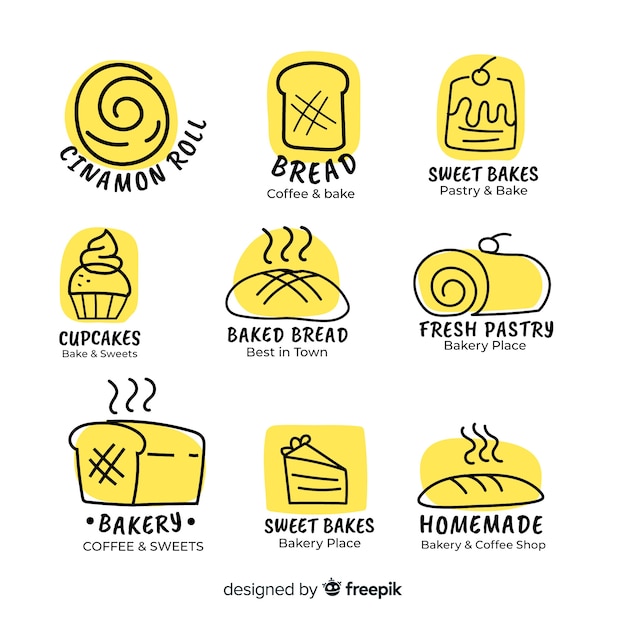 Download Free Download Free Hand Drawn Bakery Logo Template Vector Freepik Use our free logo maker to create a logo and build your brand. Put your logo on business cards, promotional products, or your website for brand visibility.