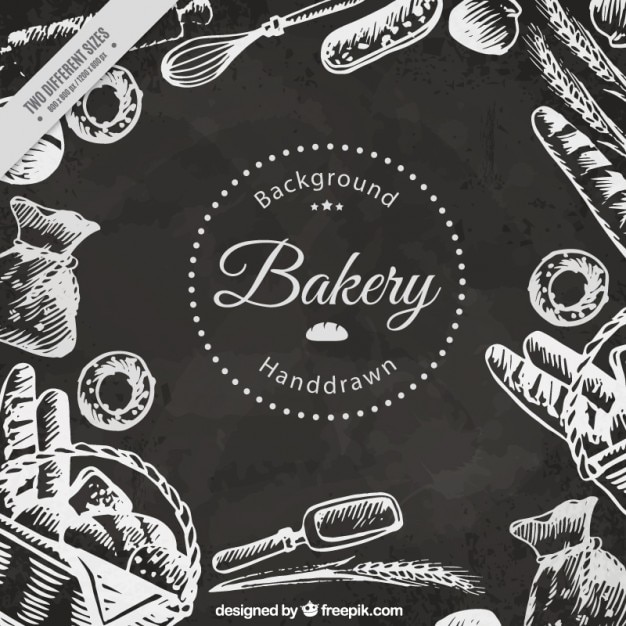 Download Hand drawn bakery products background in chalkboard effect ...