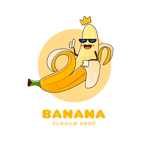 Premium Vector Hand Drawn Banana Character Logo