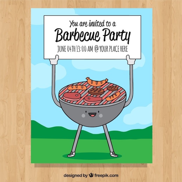 Hand drawn barbecue invitation