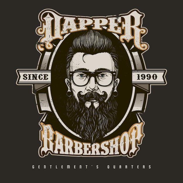 Download Premium Vector | Hand drawn barber shop logo in vintage style