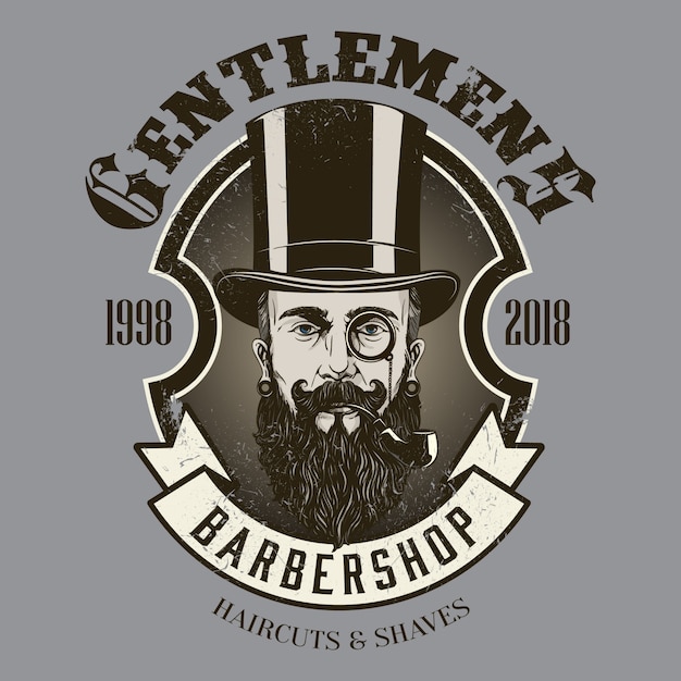Download Free Hand Drawn Barber Shop Logo In Vintage Style Premium Vector Use our free logo maker to create a logo and build your brand. Put your logo on business cards, promotional products, or your website for brand visibility.